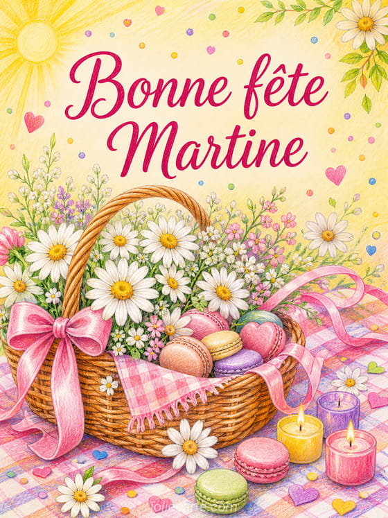 Carte bonne fête Martine