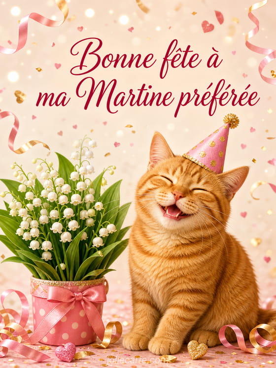 Carte bonne fête Martine