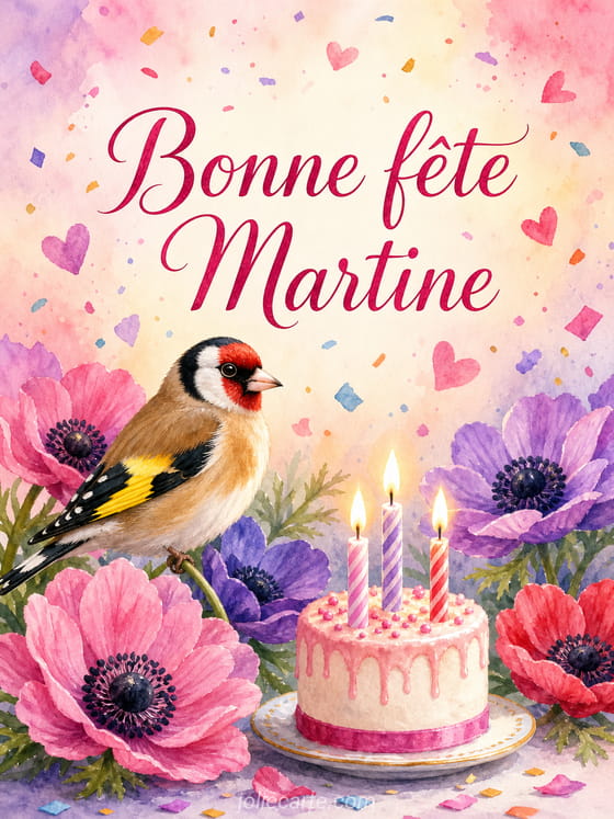 Carte bonne fête Martine