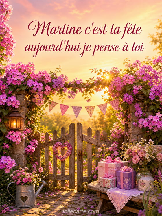 Carte bonne fête Martine