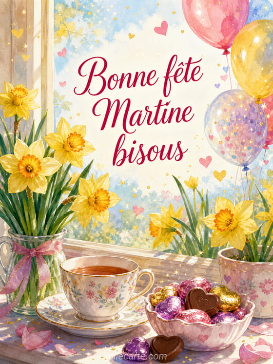 Carte bonne fête Martine