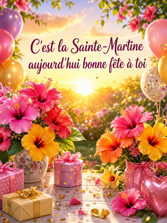 Carte bonne fête Martine