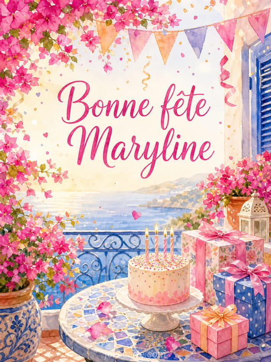 Carte bonne fête Maryline