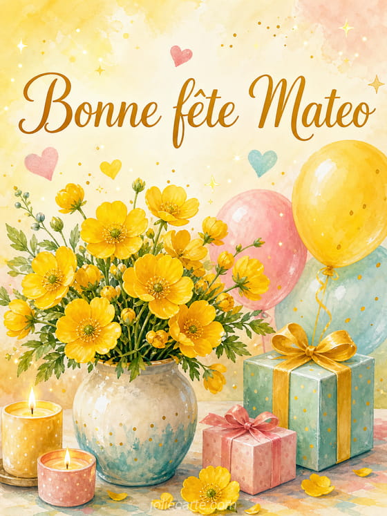 Carte bonne fĂȘte Mateo