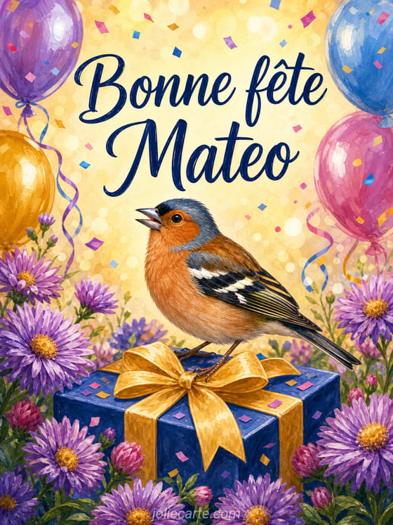 Carte bonne fĂȘte Mateo