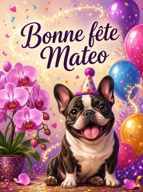 Carte bonne fĂȘte Mateo