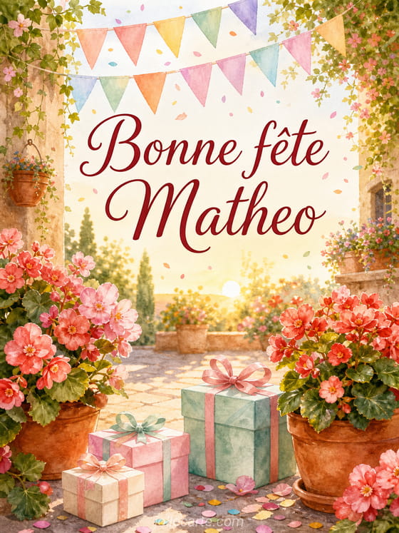 Carte bonne fĂȘte Matheo