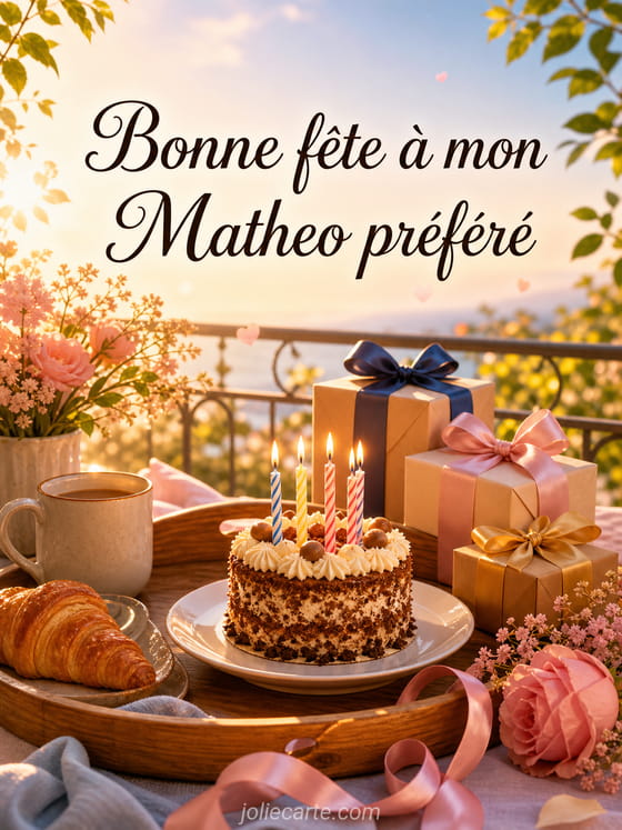 Carte bonne fĂȘte Matheo
