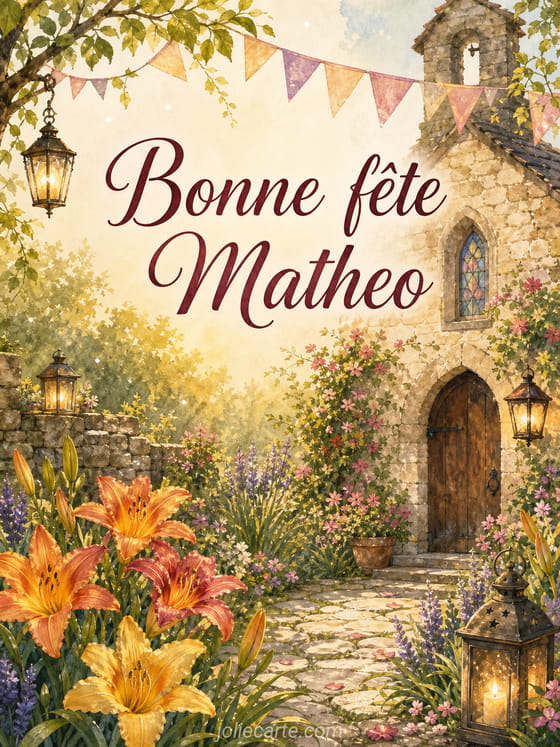 Carte bonne fĂȘte Matheo
