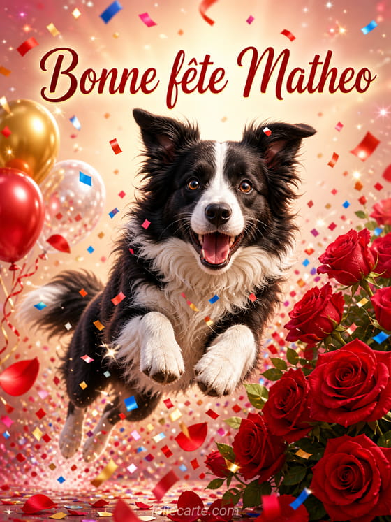 Carte bonne fĂȘte Matheo
