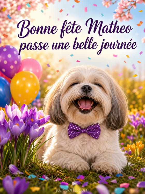 Carte bonne fĂȘte Matheo