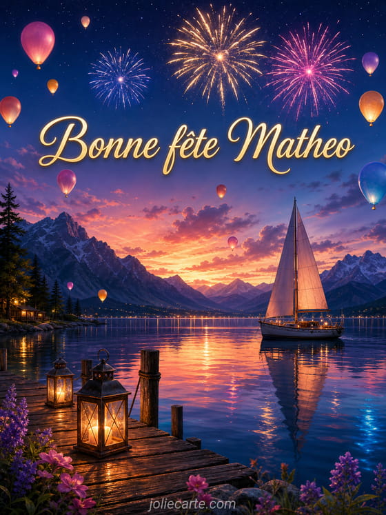Carte bonne fĂȘte Matheo