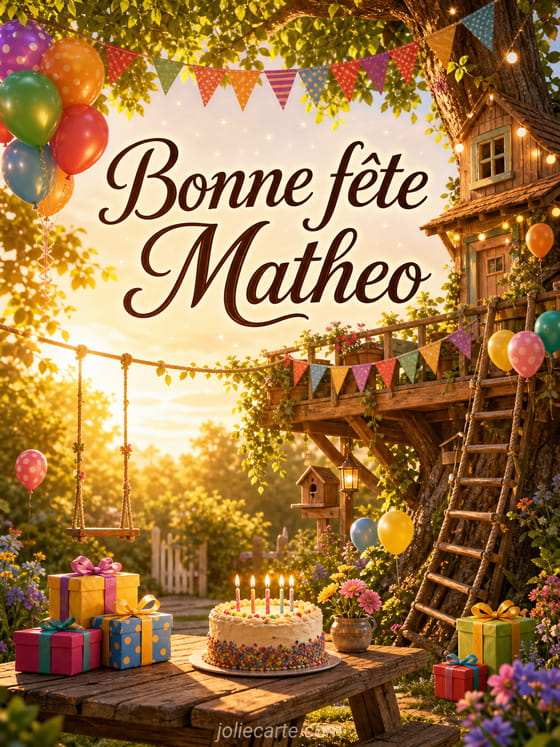 Carte bonne fĂȘte Matheo