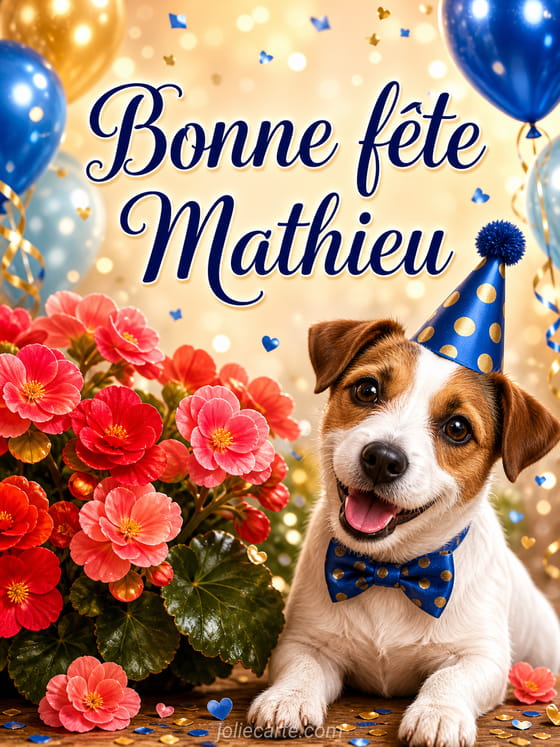 Carte bonne fête Mathieu