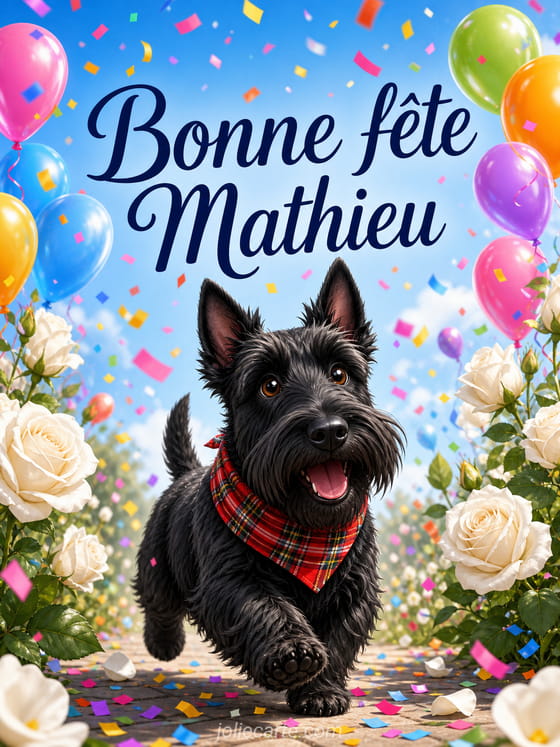 Carte bonne fête Mathieu
