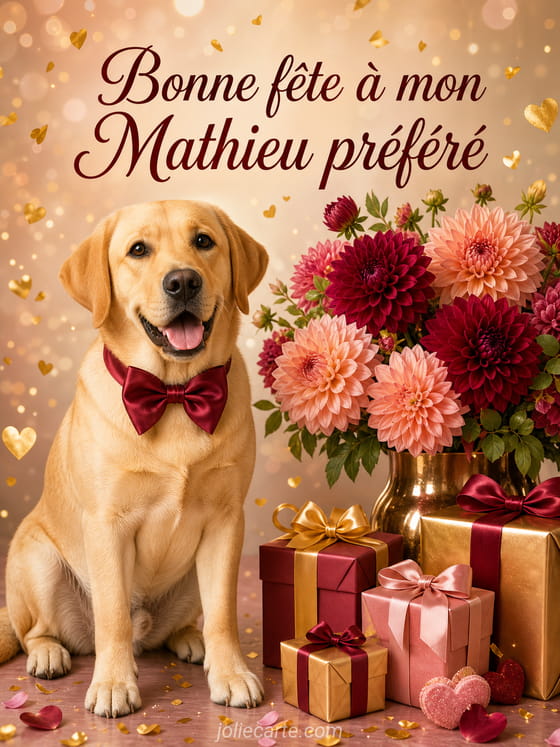 Carte bonne fête Mathieu