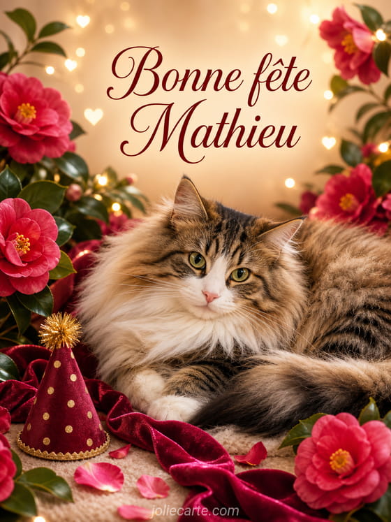 Carte bonne fête Mathieu