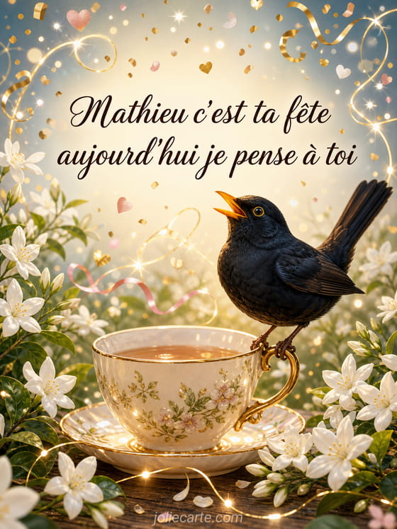 Carte bonne fête Mathieu