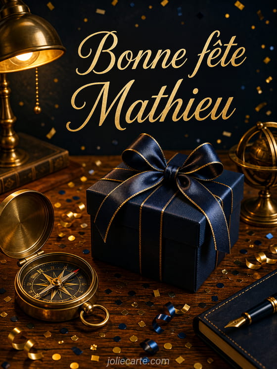 Carte bonne fête Mathieu
