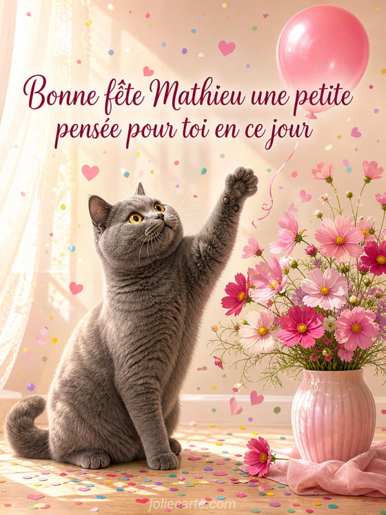 Carte bonne fête Mathieu