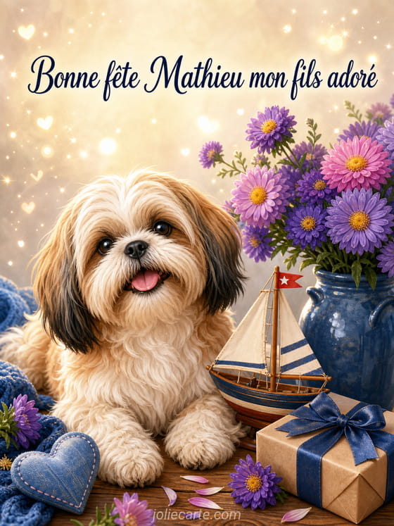 Carte bonne fête Mathieu