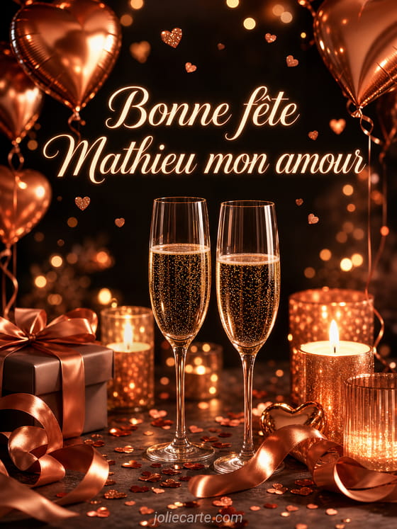 Carte bonne fête Mathieu