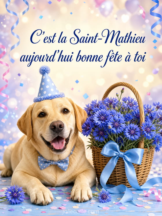 Carte bonne fête Mathieu