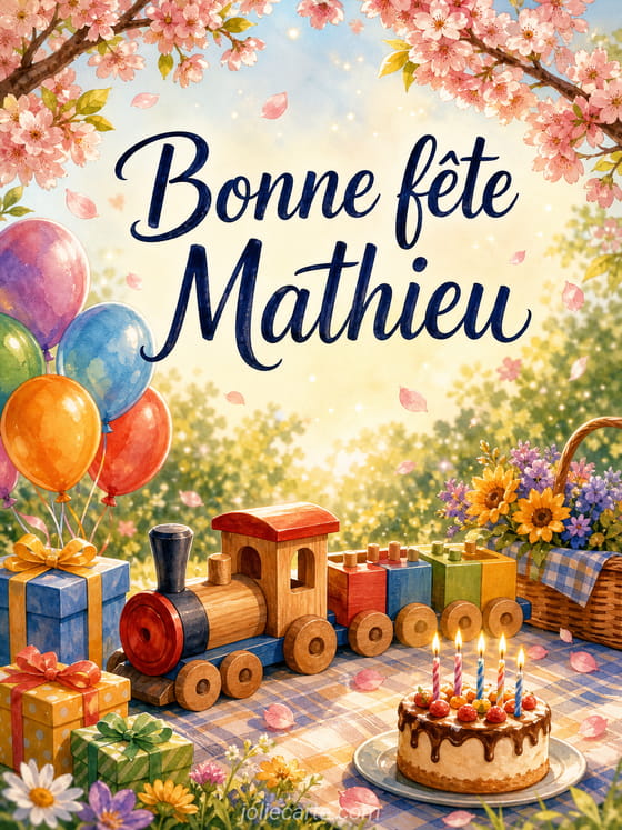 Carte bonne fête Mathieu