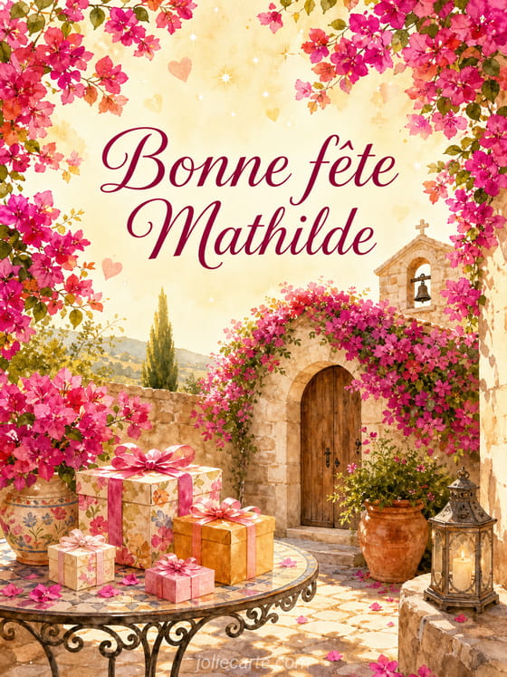 Carte bonne fête Mathilde