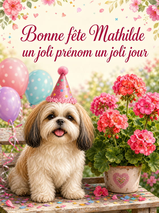 Carte bonne fête Mathilde