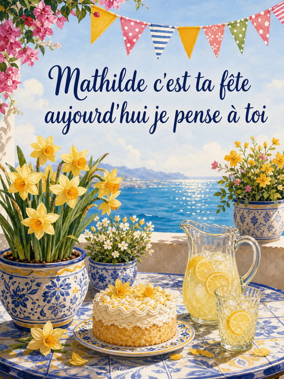 Carte bonne fête Mathilde