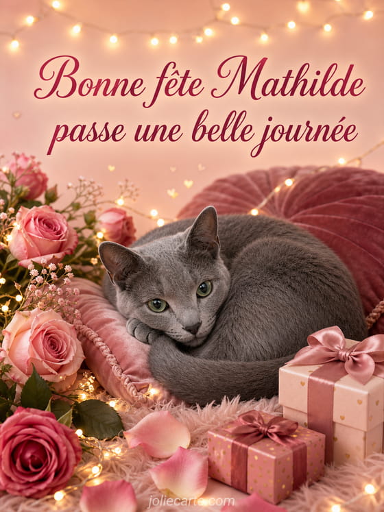 Carte bonne fête Mathilde