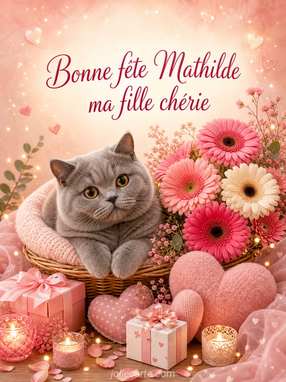 Carte bonne fête Mathilde