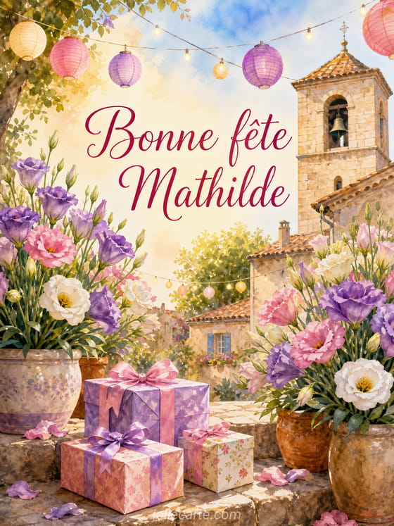 Carte bonne fête Mathilde