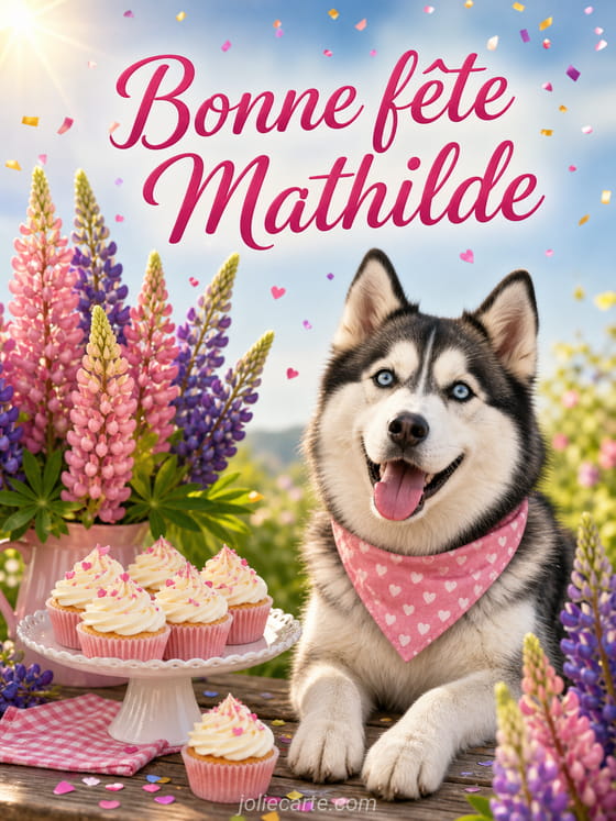 Carte bonne fête Mathilde