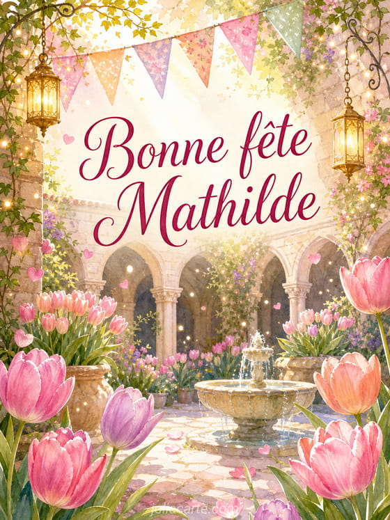 Carte bonne fête Mathilde
