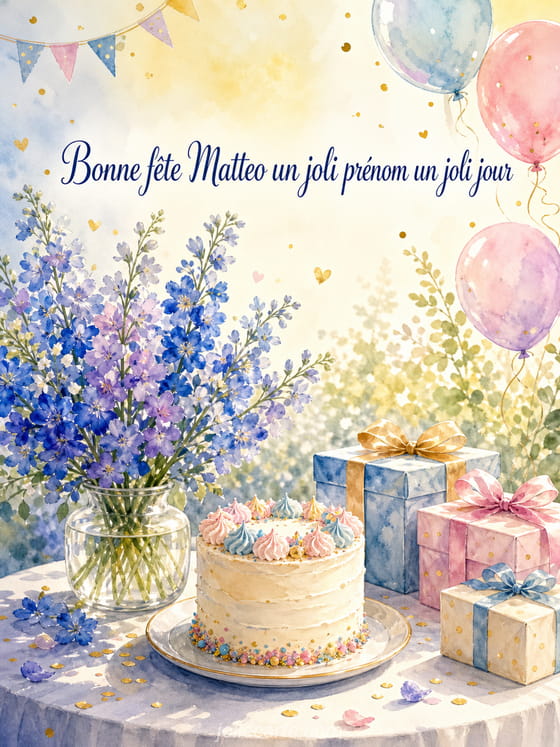 Carte bonne fĂȘte Matteo