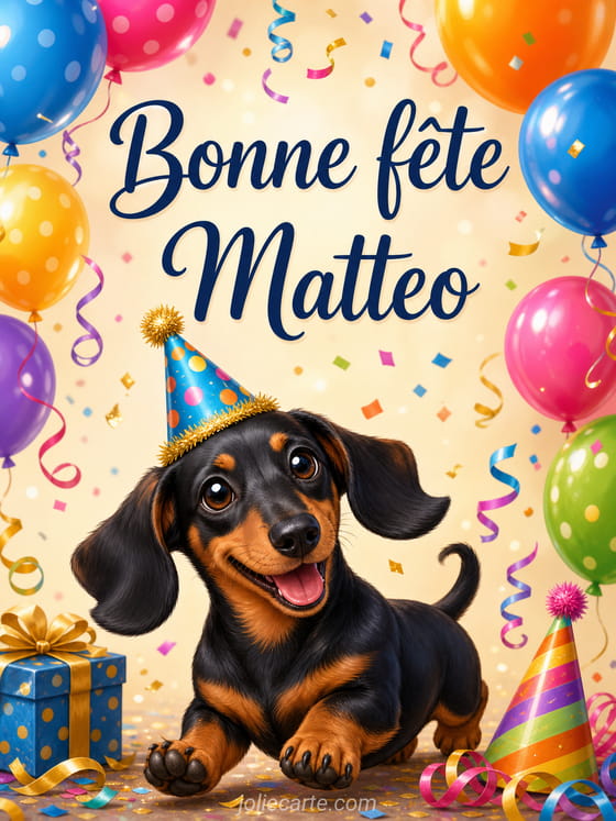 Carte bonne fĂȘte Matteo