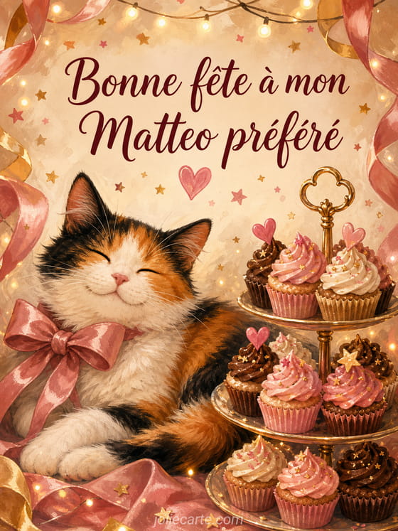 Carte bonne fĂȘte Matteo