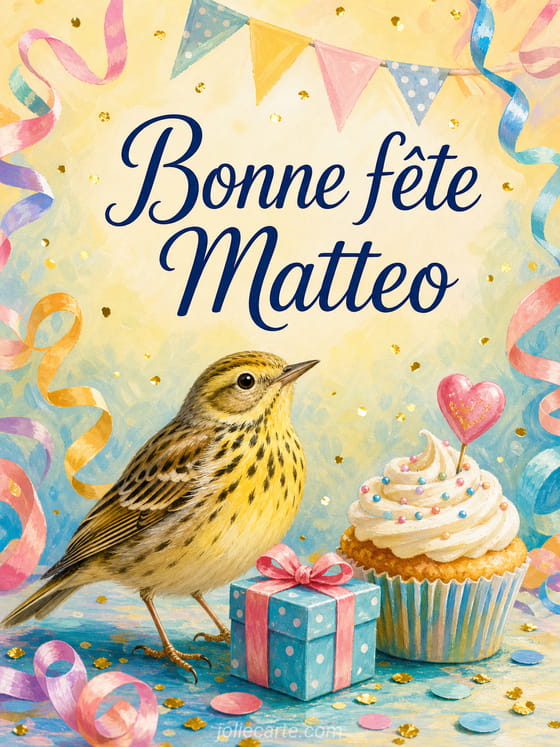 Carte bonne fĂȘte Matteo