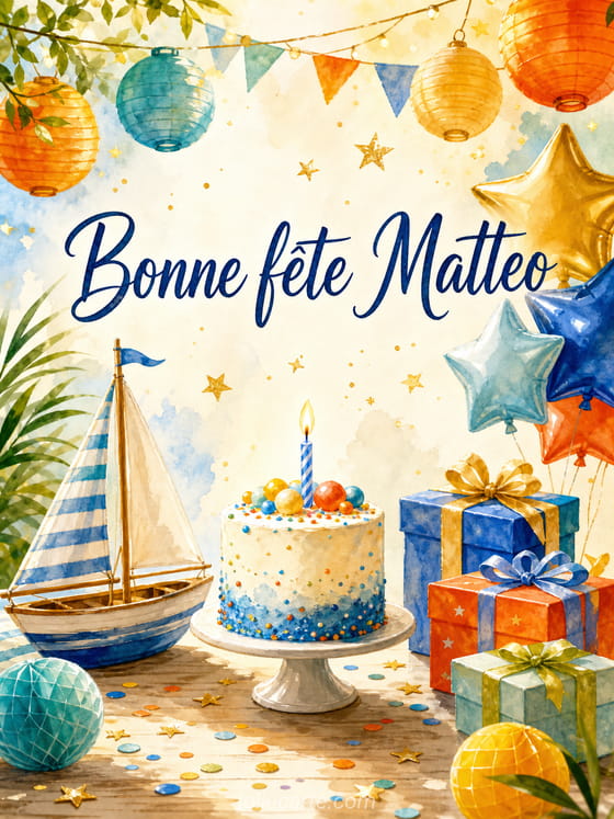 Carte bonne fĂȘte Matteo