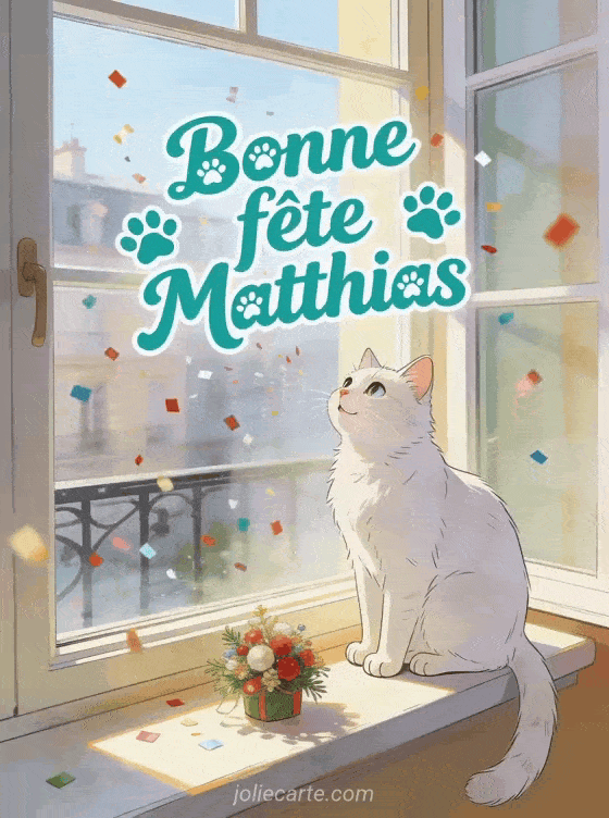 Bonne fête Matthias - Bonne fete matthias chat