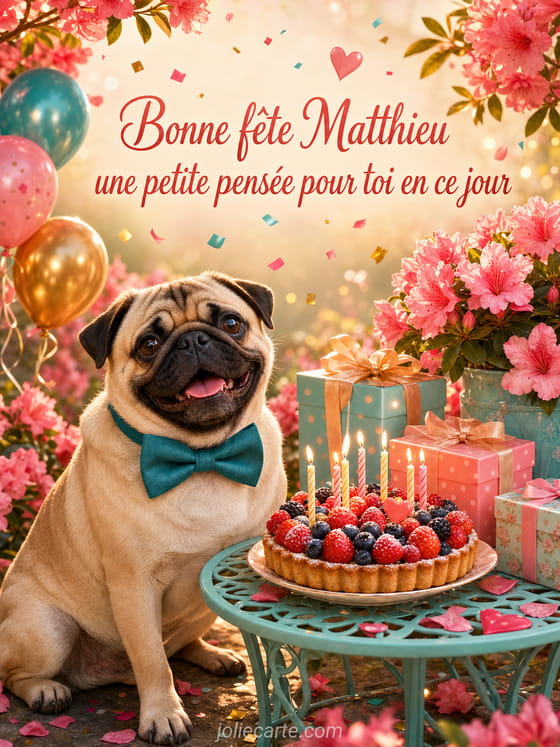 Carte bonne fĂȘte Matthieu