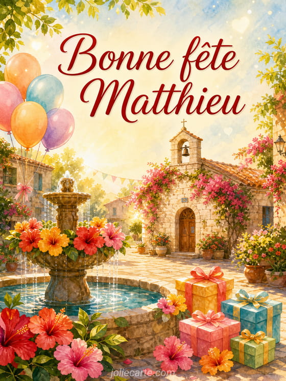 Carte bonne fête Matthieu