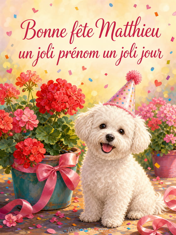 Carte bonne fête Matthieu