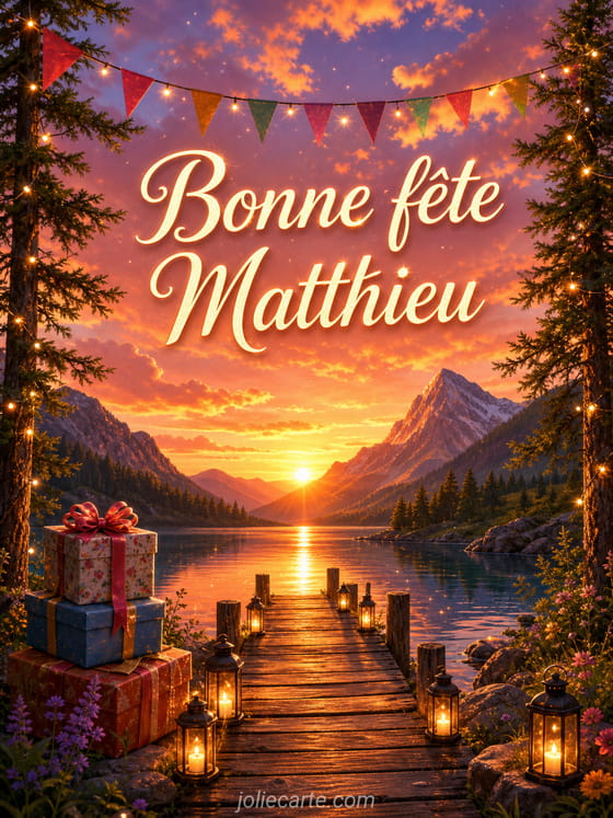 Carte bonne fête Matthieu