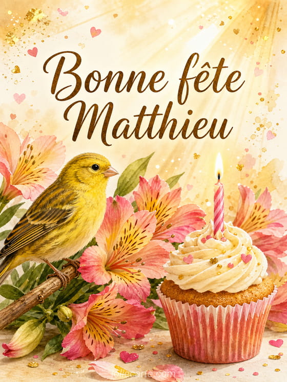 Carte bonne fête Matthieu