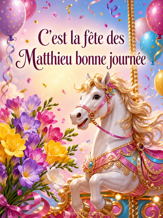 Carte bonne fête Matthieu