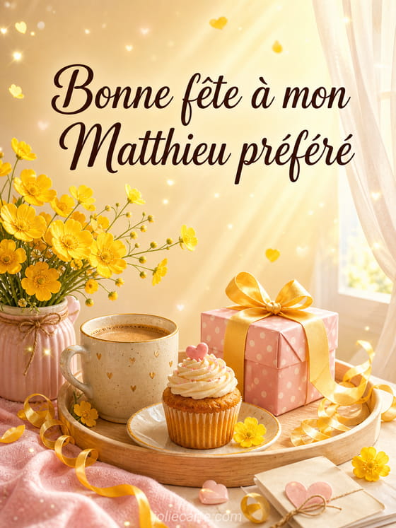 Carte bonne fête Matthieu