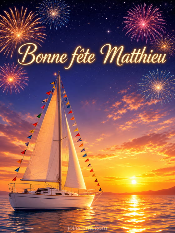 Carte bonne fête Matthieu
